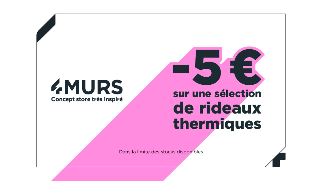4Murs :  -5 € sur une sélection de rideaux anti froid