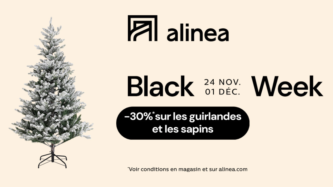 Black Week alinea : -30% sur les sapins et les guirlandes