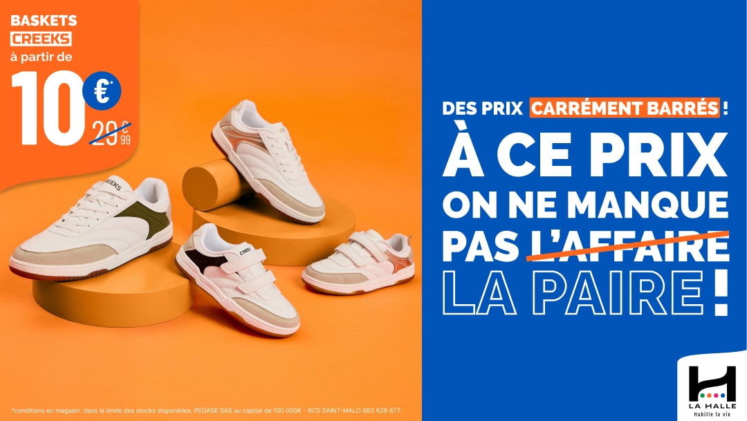 Nos baskets CREEKS à des prix carrément barrés