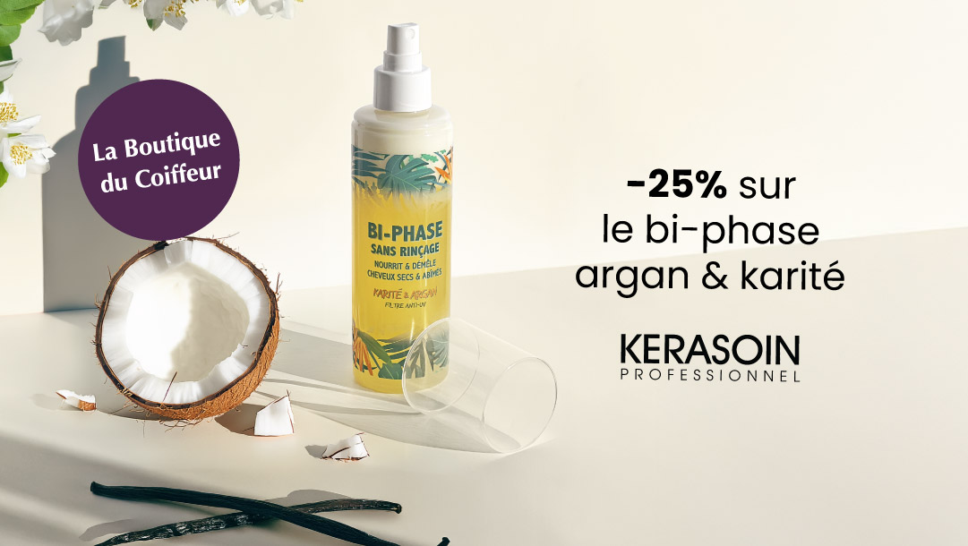 OFFRE DU MOIS À LA BOUTIQUE DU COIFFEUR : BI PHASE ARGAN KARITE
