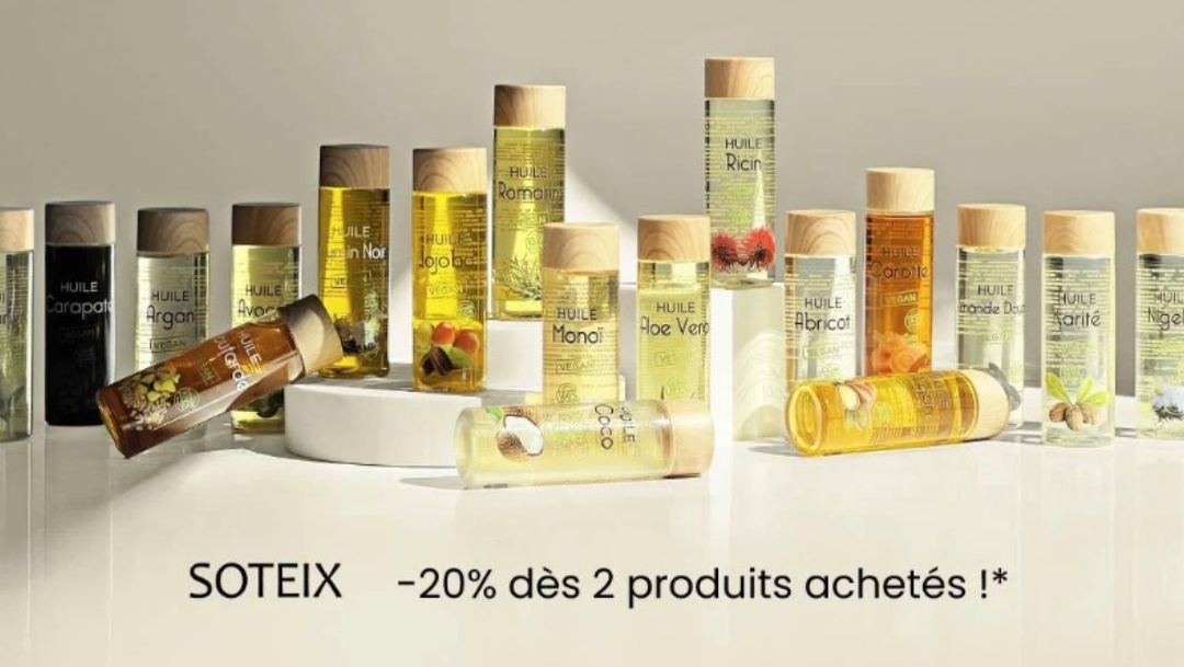 Huiles 100% naturelles SOTEIX : -20% dès 2 huiles achetées - La Boutique du Coiffeur